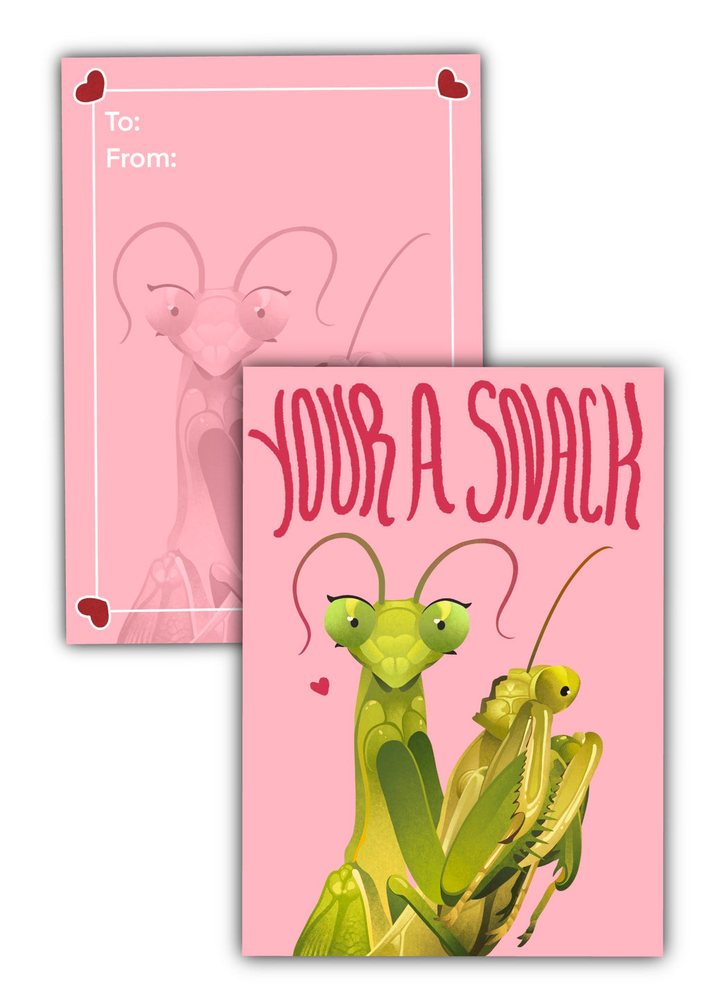 Praying Mantis Valentine's Day Card